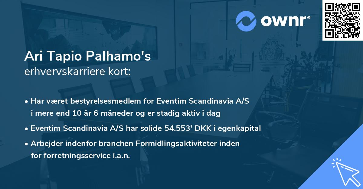 Ari Tapio Palhamo's erhvervskarriere kort