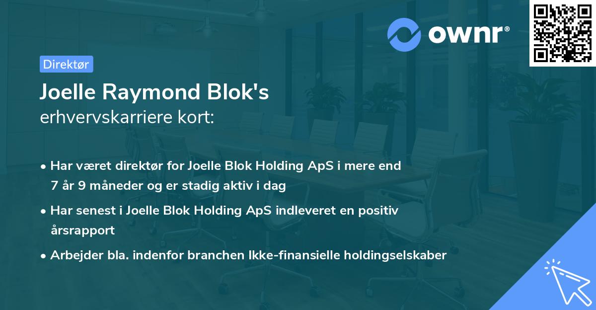 Joelle Raymond Blok's erhvervskarriere kort