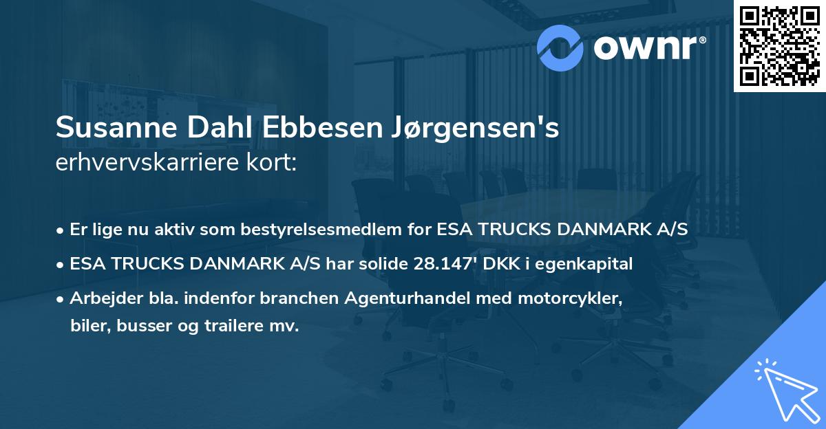 Susanne Dahl Ebbesen Jørgensen's erhvervskarriere kort