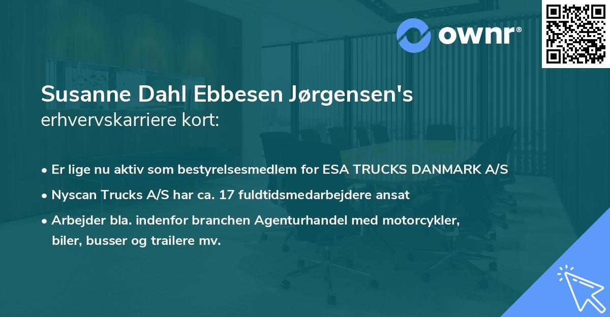 Susanne Dahl Ebbesen Jørgensen's erhvervskarriere kort