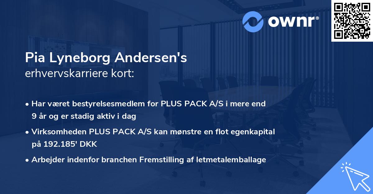 Pia Lyneborg Andersen's erhvervskarriere kort