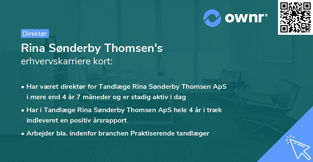 Rina Sønderby Thomsen's erhvervskarriere kort