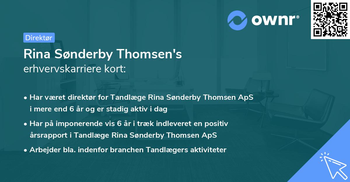 Rina Sønderby Thomsen's erhvervskarriere kort