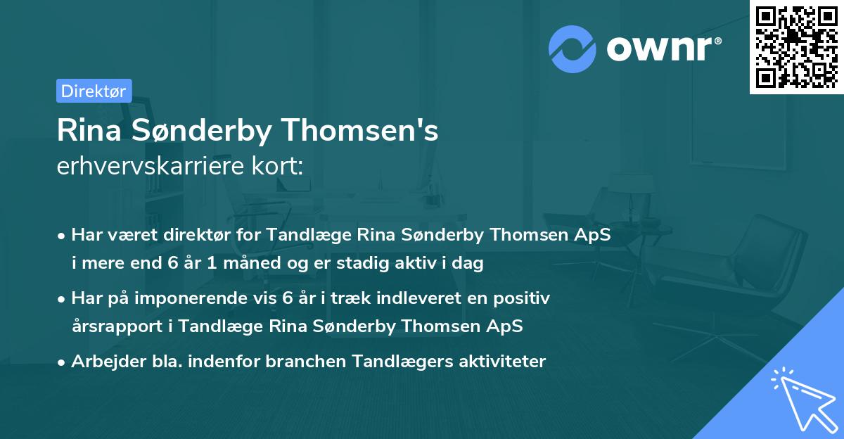 Rina Sønderby Thomsen's erhvervskarriere kort