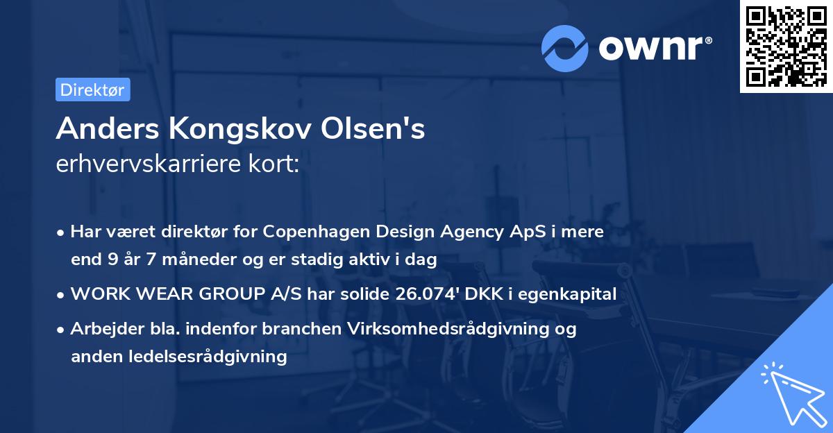 Anders Kongskov Olsen's erhvervskarriere kort