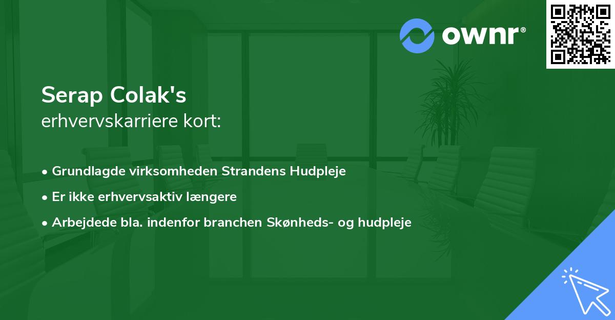 Serap Colak's erhvervskarriere kort