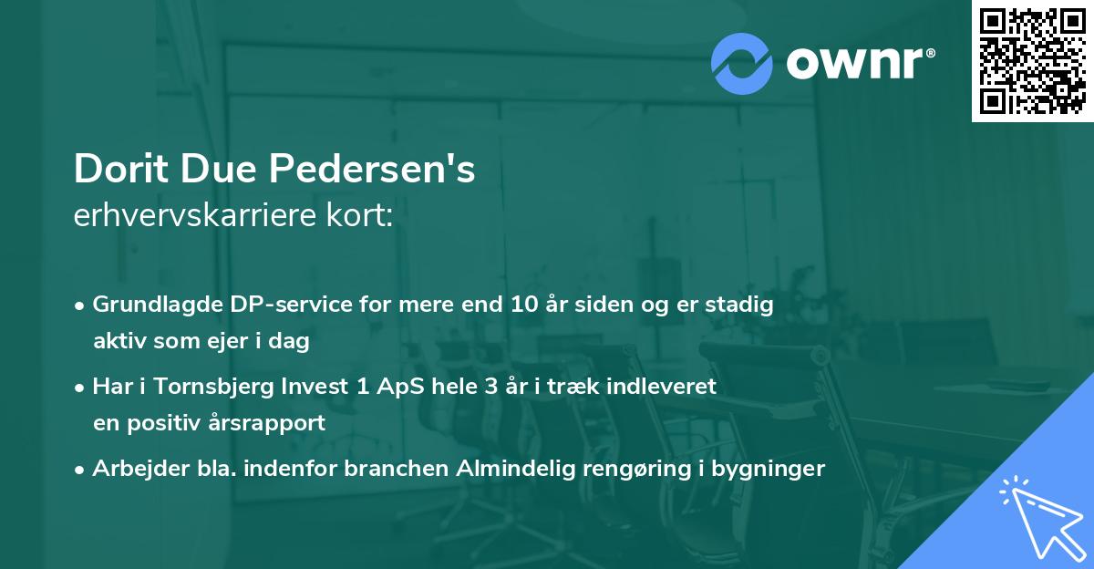 Dorit Due Pedersen's erhvervskarriere kort