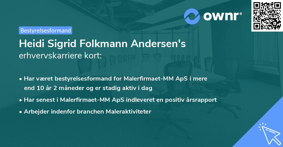 Heidi Sigrid Folkmann Andersen's erhvervskarriere kort