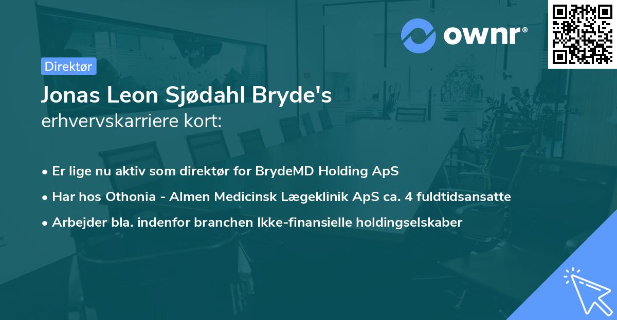 Jonas Leon Sjødahl Bryde's erhvervskarriere kort