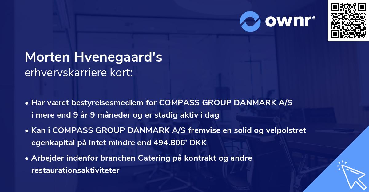 Morten Hvenegaard's erhvervskarriere kort