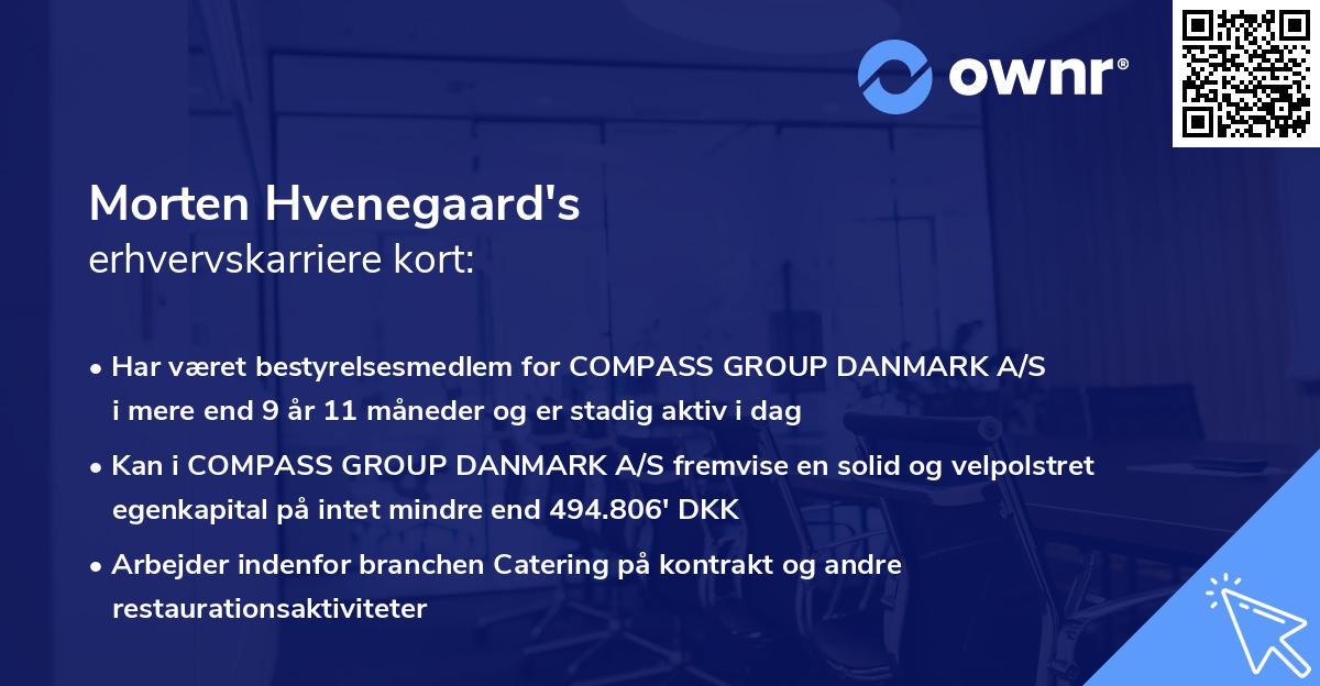 Morten Hvenegaard's erhvervskarriere kort