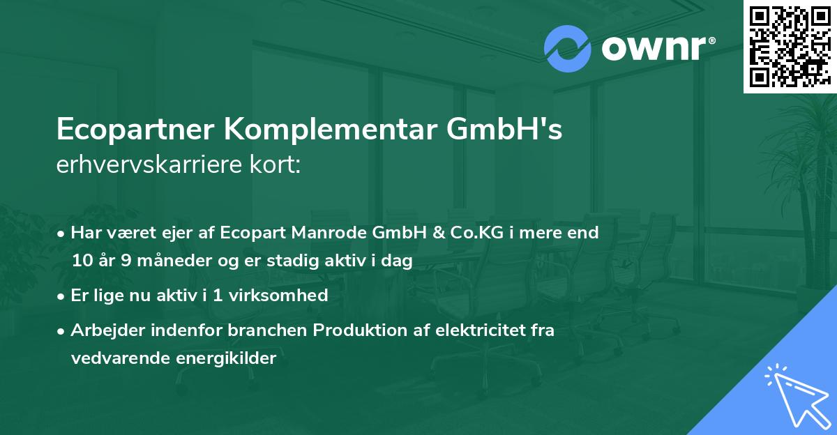 Ecopartner Komplementar GmbH's erhvervskarriere kort