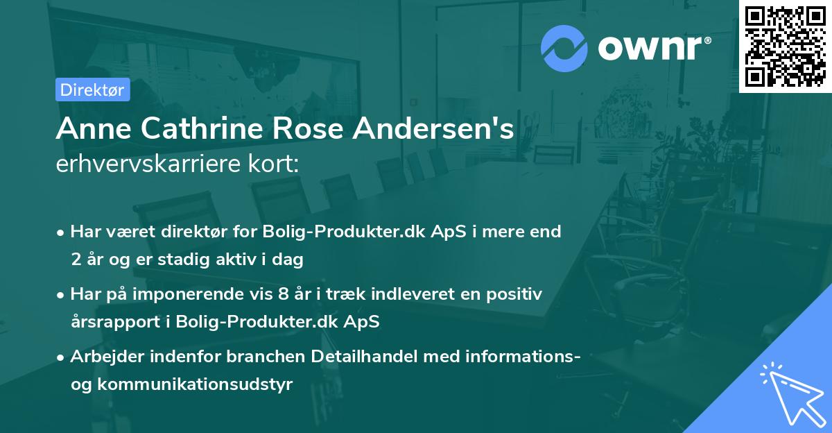 Anne Cathrine Rose Andersen's erhvervskarriere kort