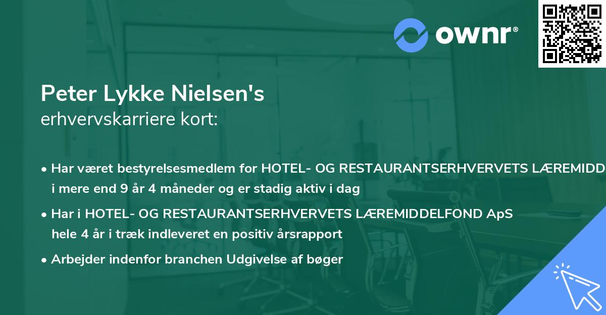Peter Lykke Nielsen's erhvervskarriere kort