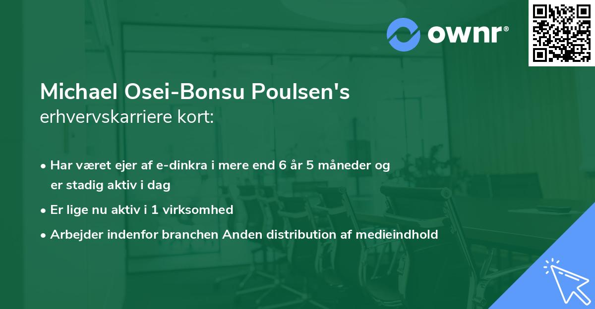 Michael Osei-Bonsu Poulsen's erhvervskarriere kort