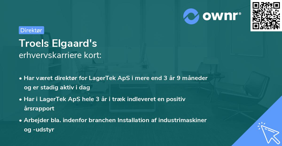 Troels Elgaard's erhvervskarriere kort