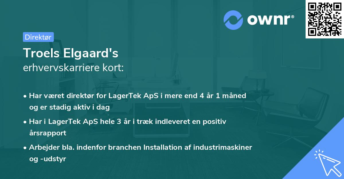 Troels Elgaard's erhvervskarriere kort