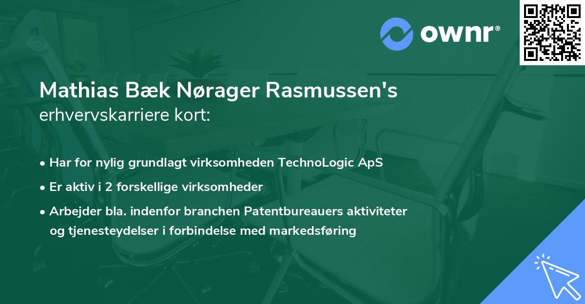 Mathias Bæk Nørager Rasmussen's erhvervskarriere kort