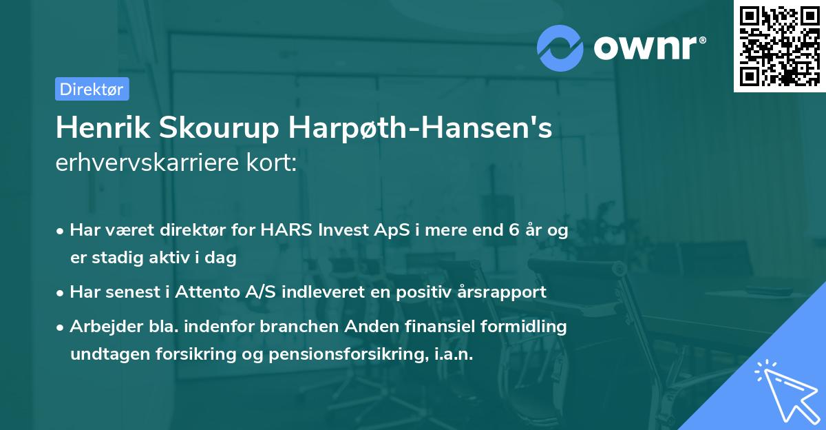 Henrik Skourup Harpøth-Hansen's erhvervskarriere kort