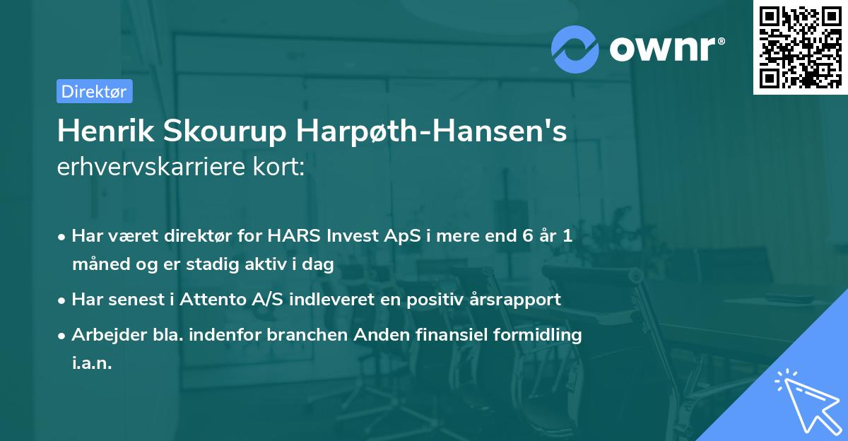 Henrik Skourup Harpøth-Hansen's erhvervskarriere kort