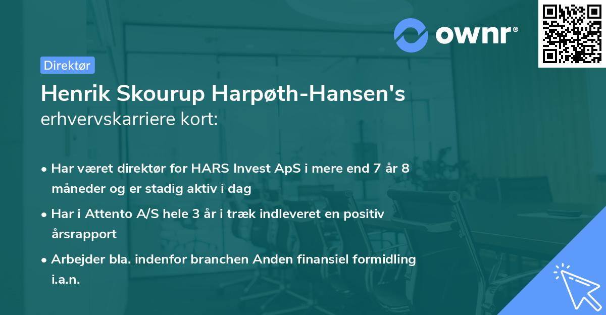 Henrik Skourup Harpøth-Hansen's erhvervskarriere kort