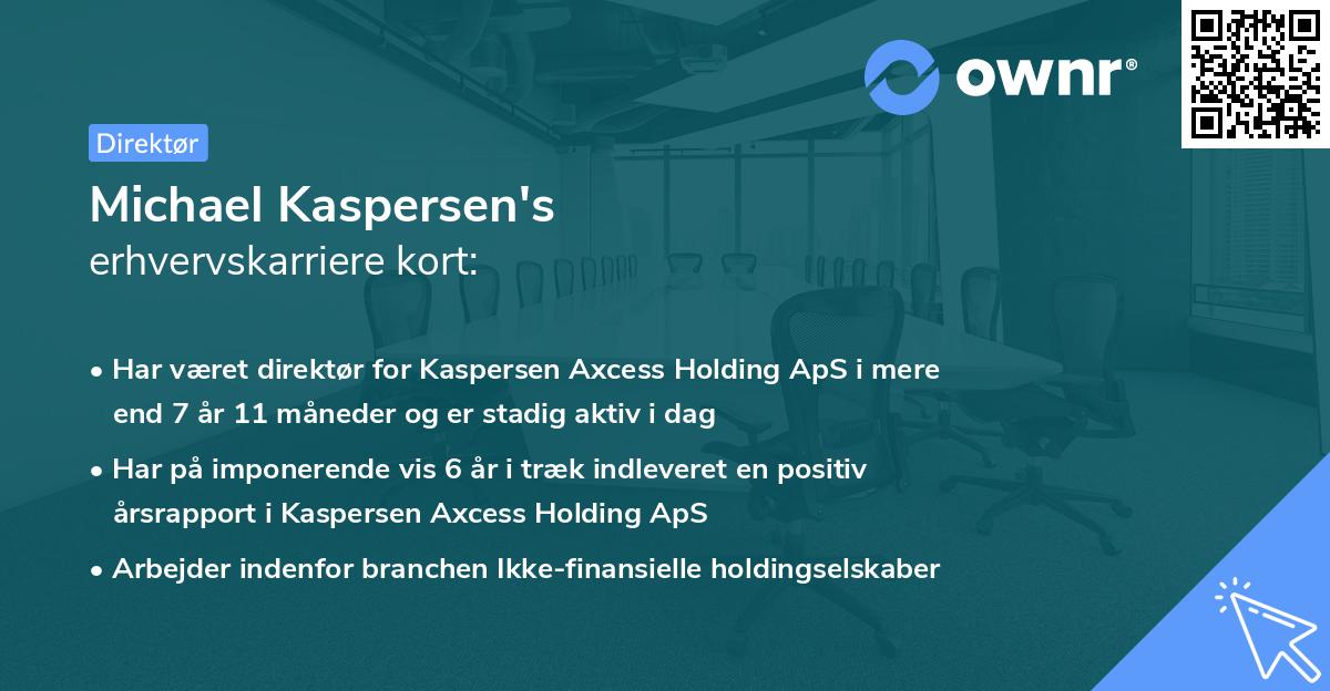 Michael Kaspersen's erhvervskarriere kort
