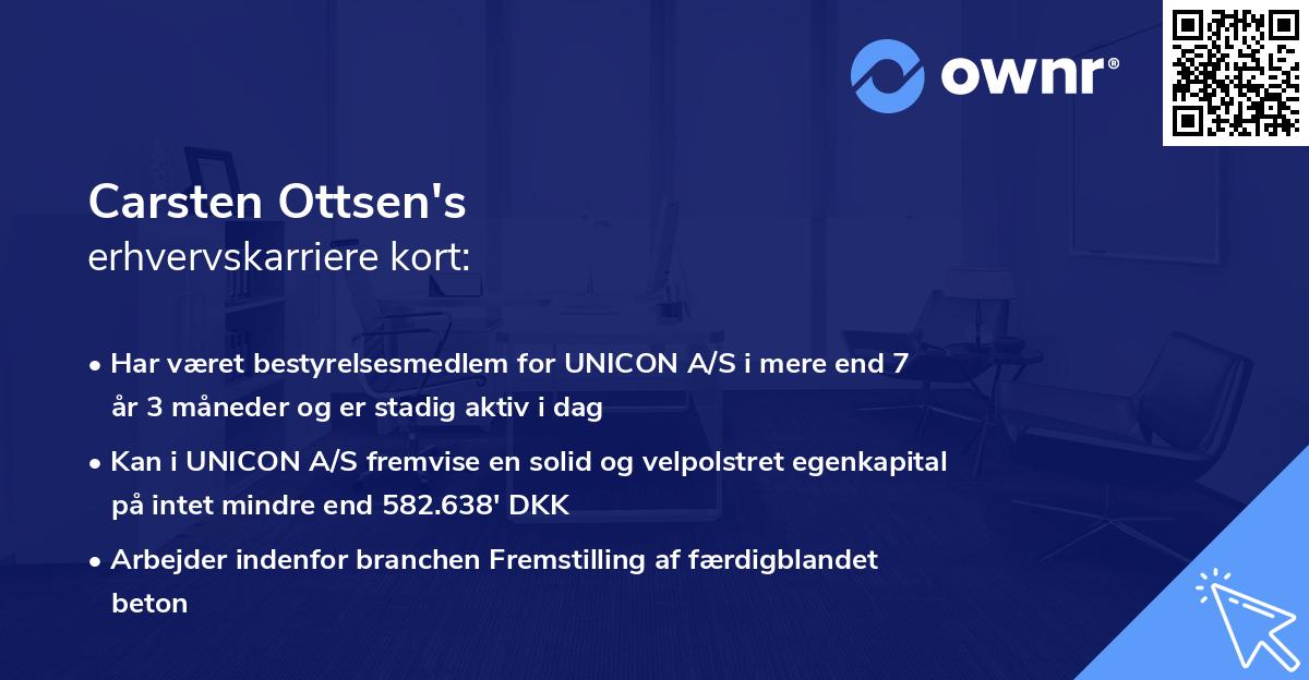 Carsten Ottsen's erhvervskarriere kort