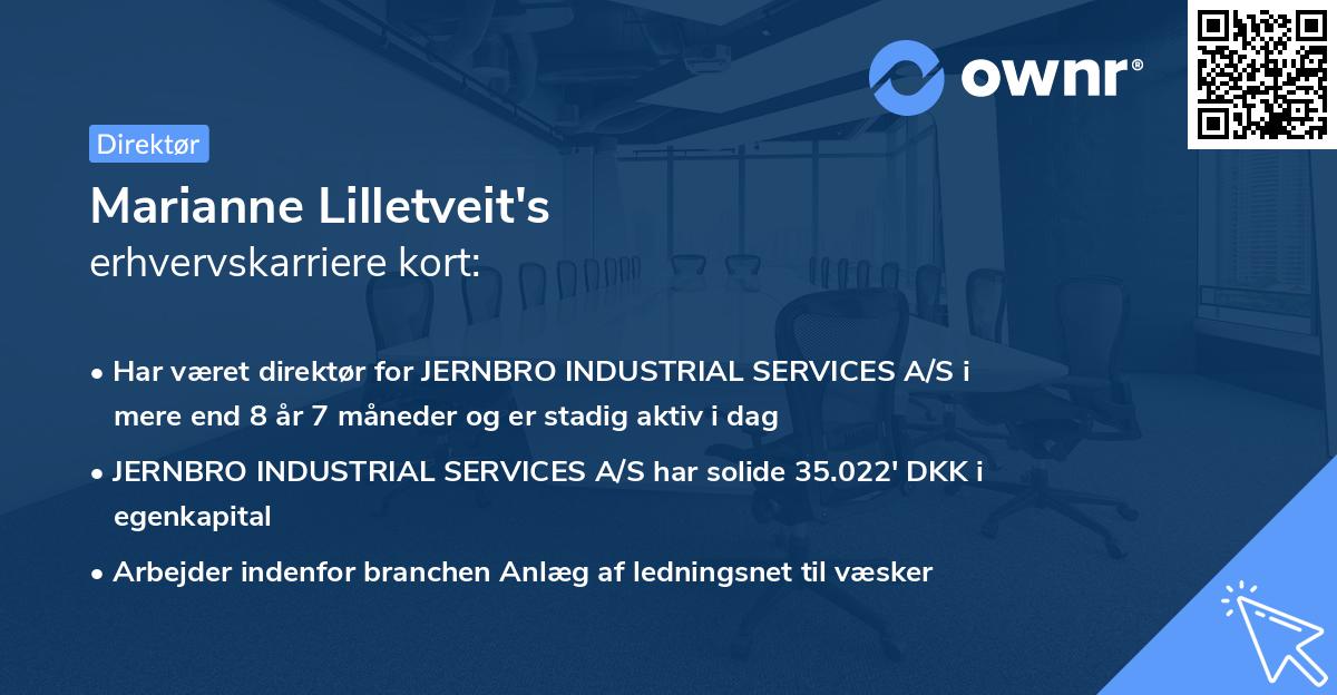 Marianne Lilletveit's erhvervskarriere kort