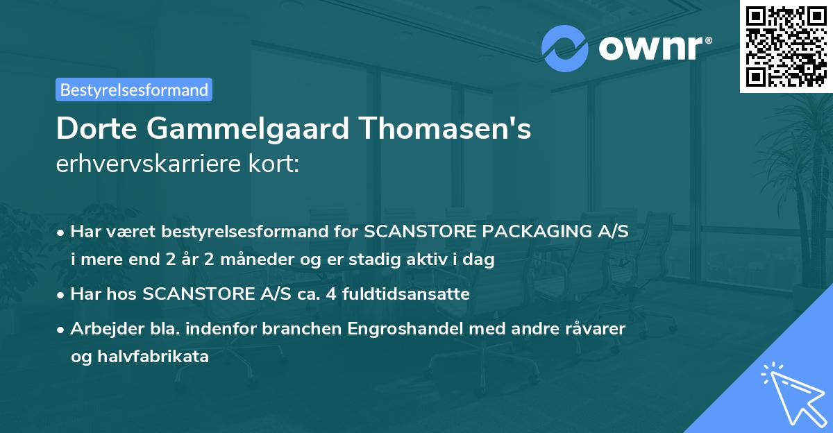 Dorte Gammelgaard Thomasen's erhvervskarriere kort