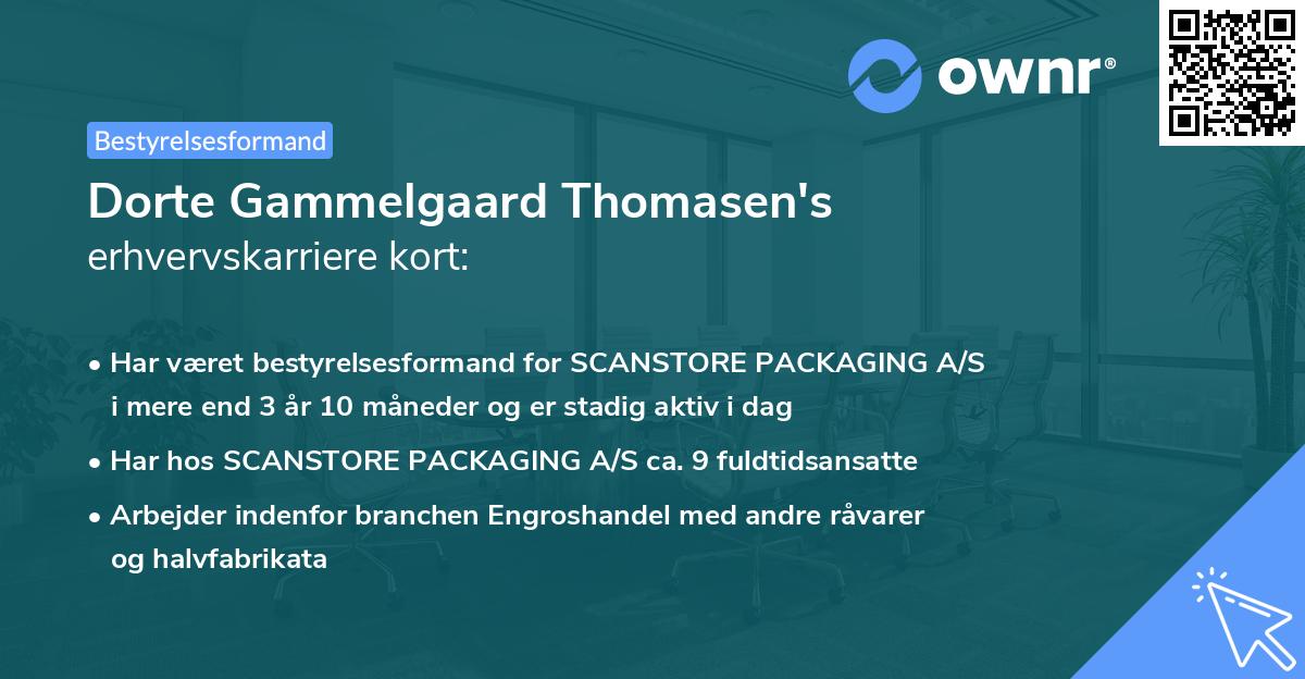 Dorte Gammelgaard Thomasen's erhvervskarriere kort