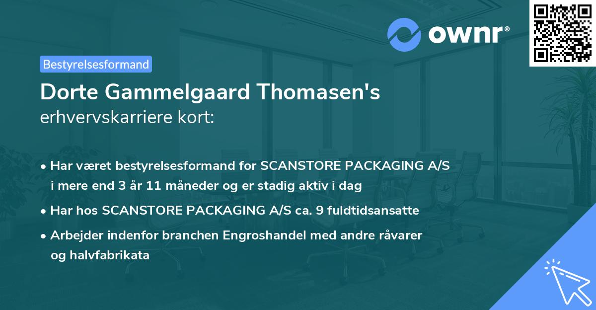 Dorte Gammelgaard Thomasen's erhvervskarriere kort