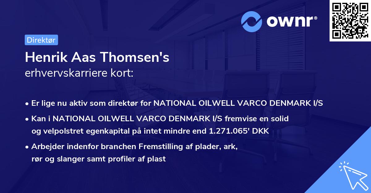Henrik Aas Thomsen's erhvervskarriere kort
