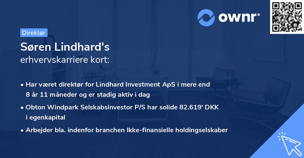 Søren Lindhard's erhvervskarriere kort