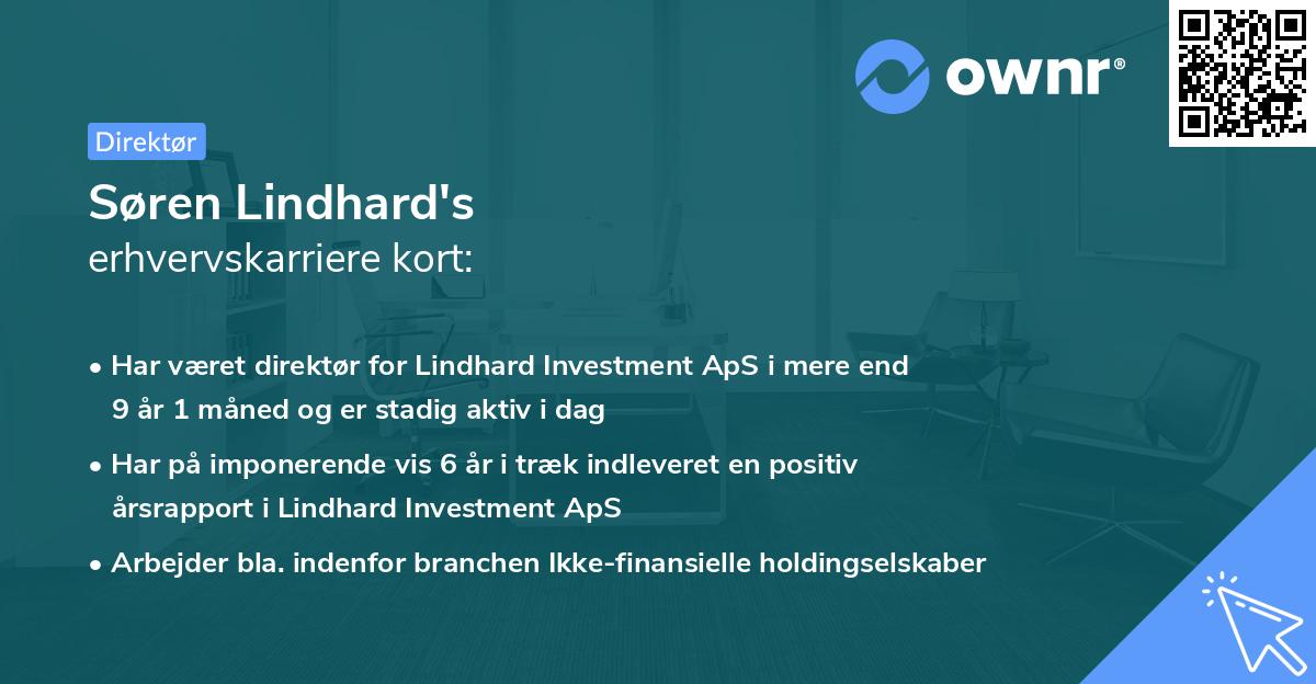 Søren Lindhard's erhvervskarriere kort