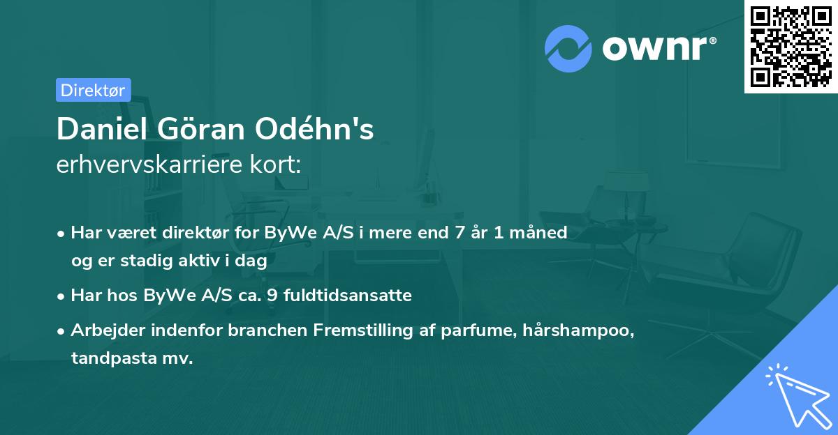 Daniel Göran Odéhn's erhvervskarriere kort