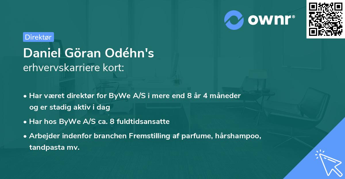 Daniel Göran Odéhn's erhvervskarriere kort
