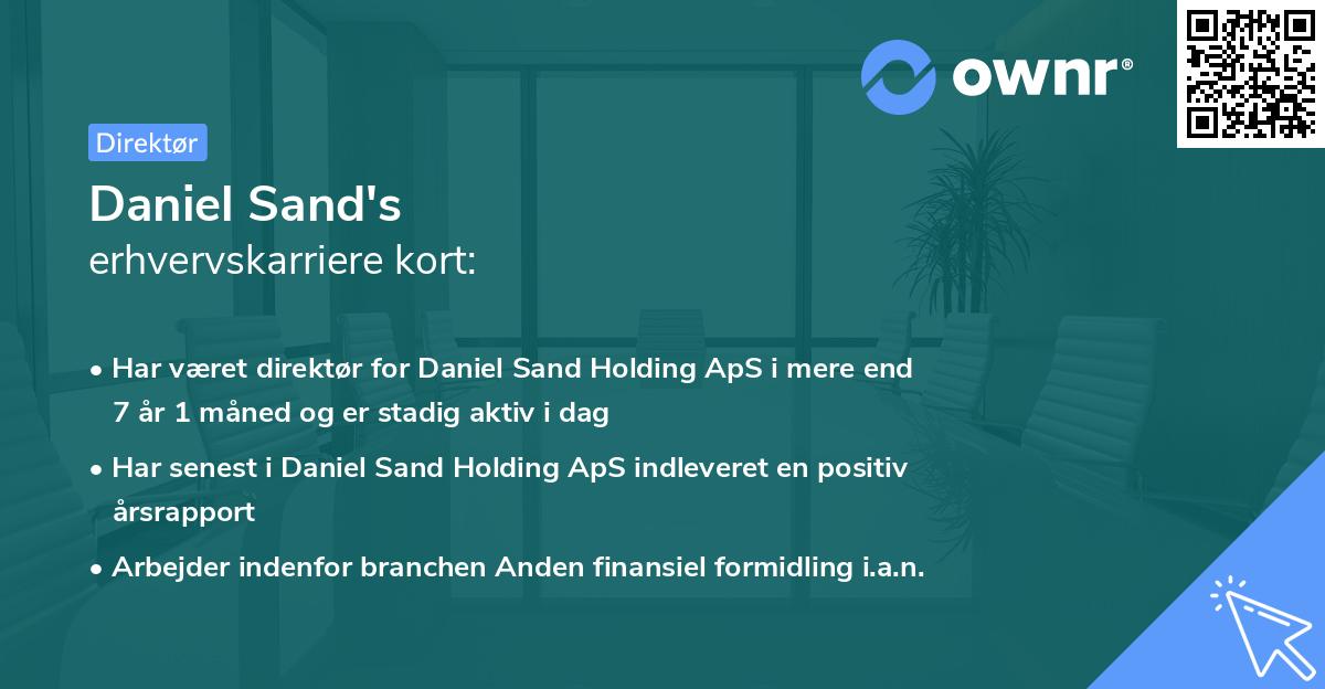 Daniel Sand's erhvervskarriere kort