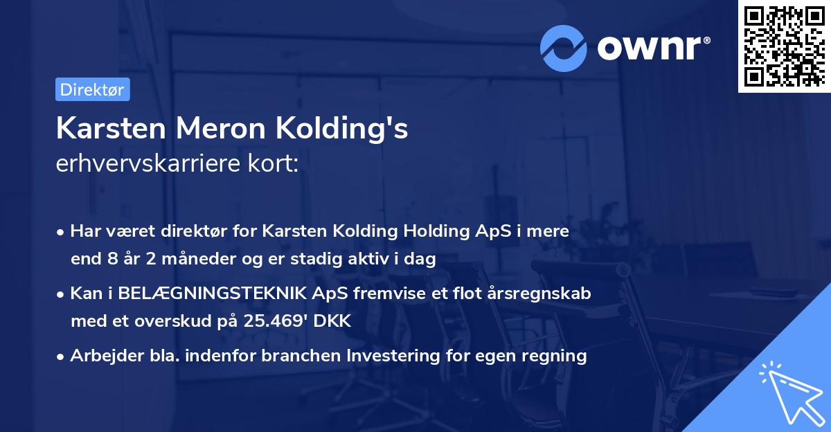 Karsten Meron Kolding's erhvervskarriere kort