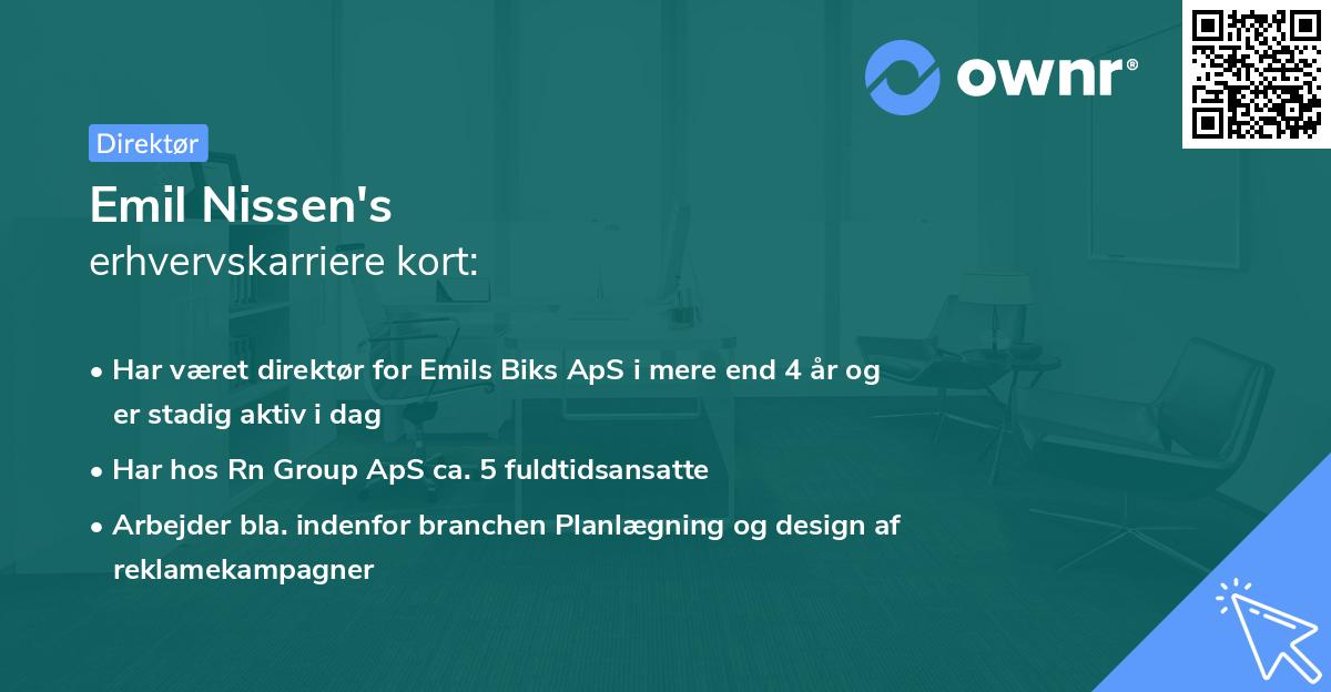 Emil Nissen's erhvervskarriere kort