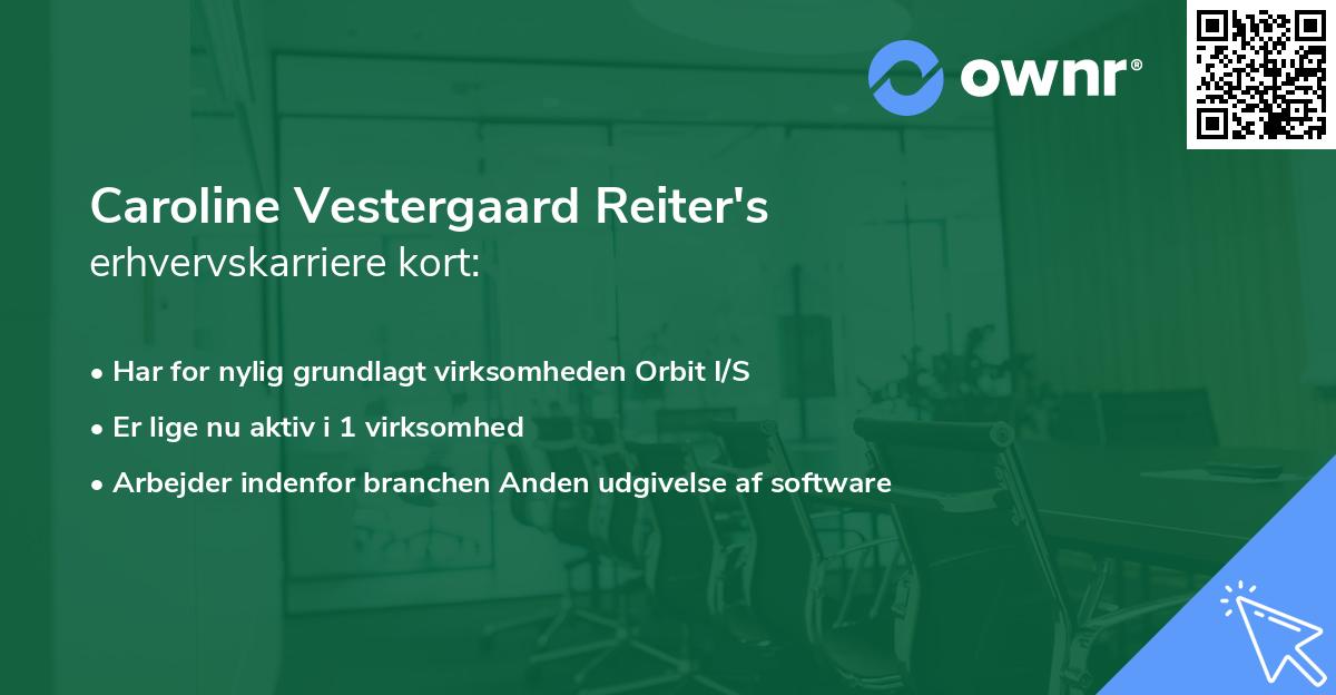 Caroline Vestergaard Reiter's erhvervskarriere kort
