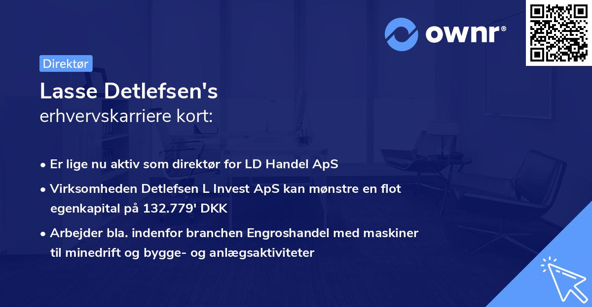 Lasse Detlefsen's erhvervskarriere kort