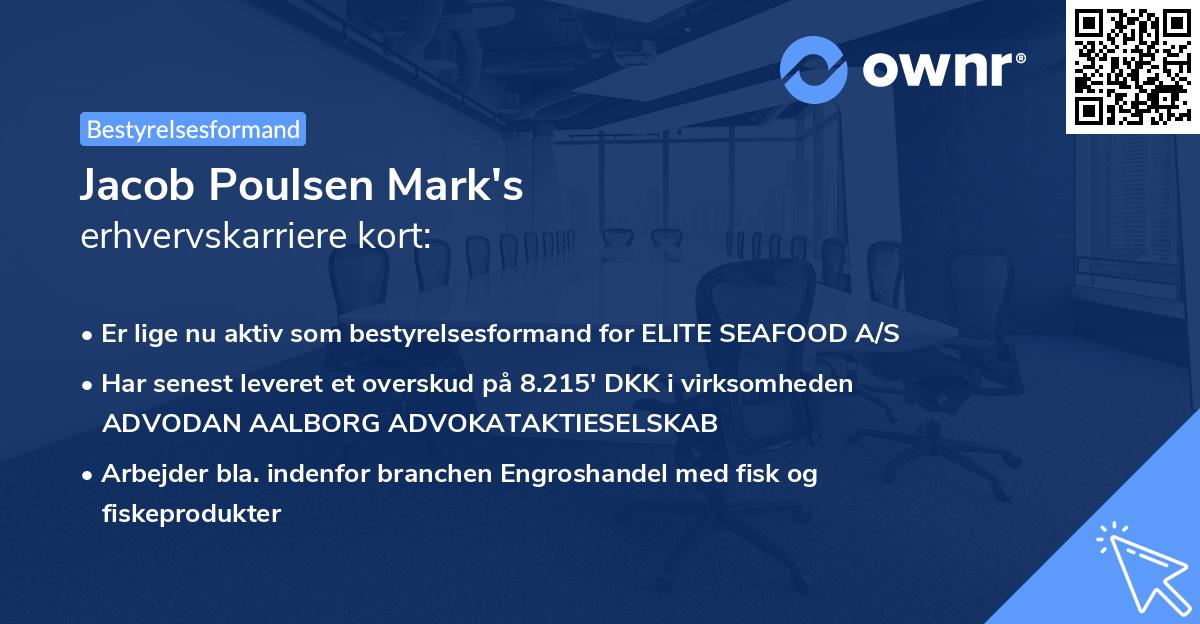 Jacob Poulsen Mark's erhvervskarriere kort
