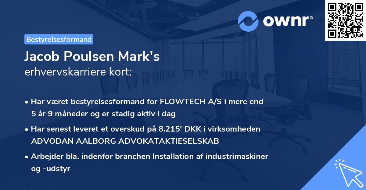 Jacob Poulsen Mark's erhvervskarriere kort
