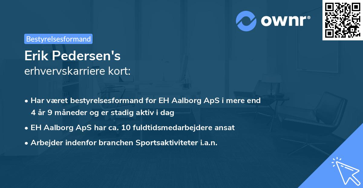 Erik Pedersen's erhvervskarriere kort