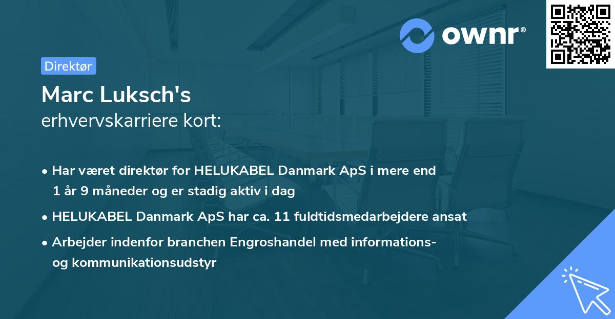 Marc Luksch's erhvervskarriere kort