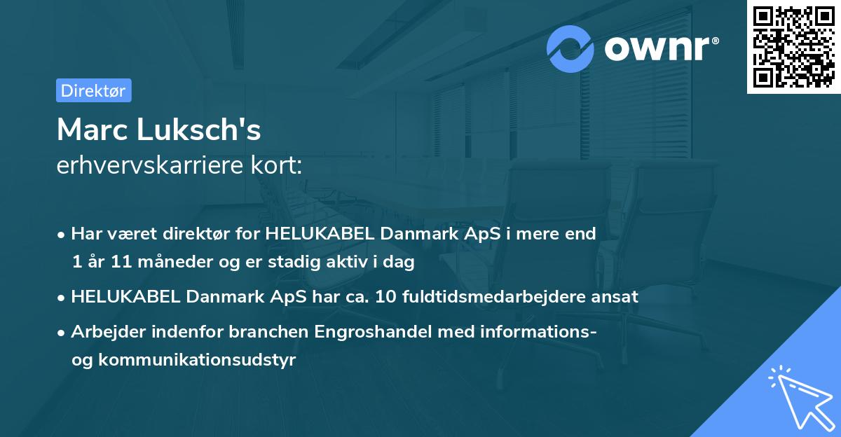 Marc Luksch's erhvervskarriere kort