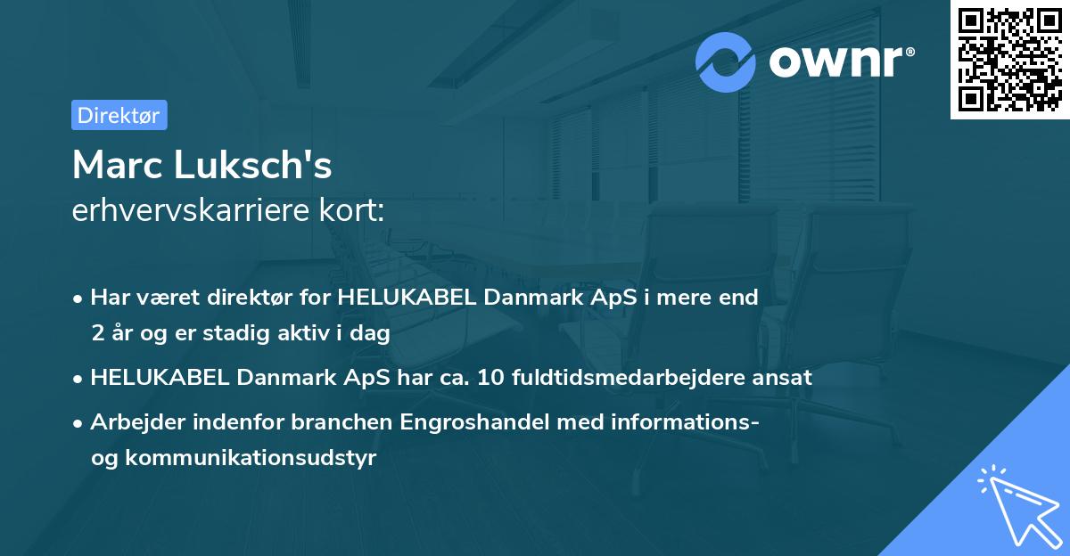 Marc Luksch's erhvervskarriere kort