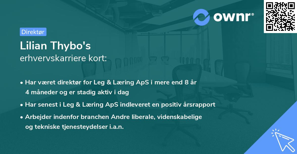 Lilian Thybo's erhvervskarriere kort