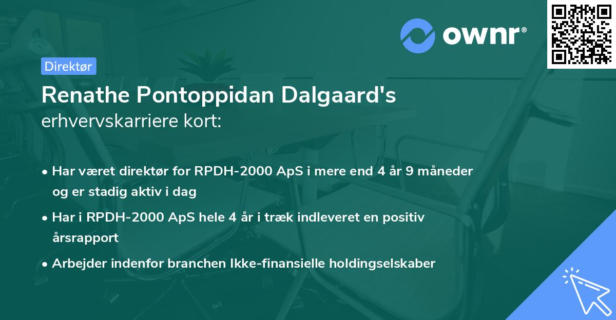 Renathe Pontoppidan Dalgaard's erhvervskarriere kort