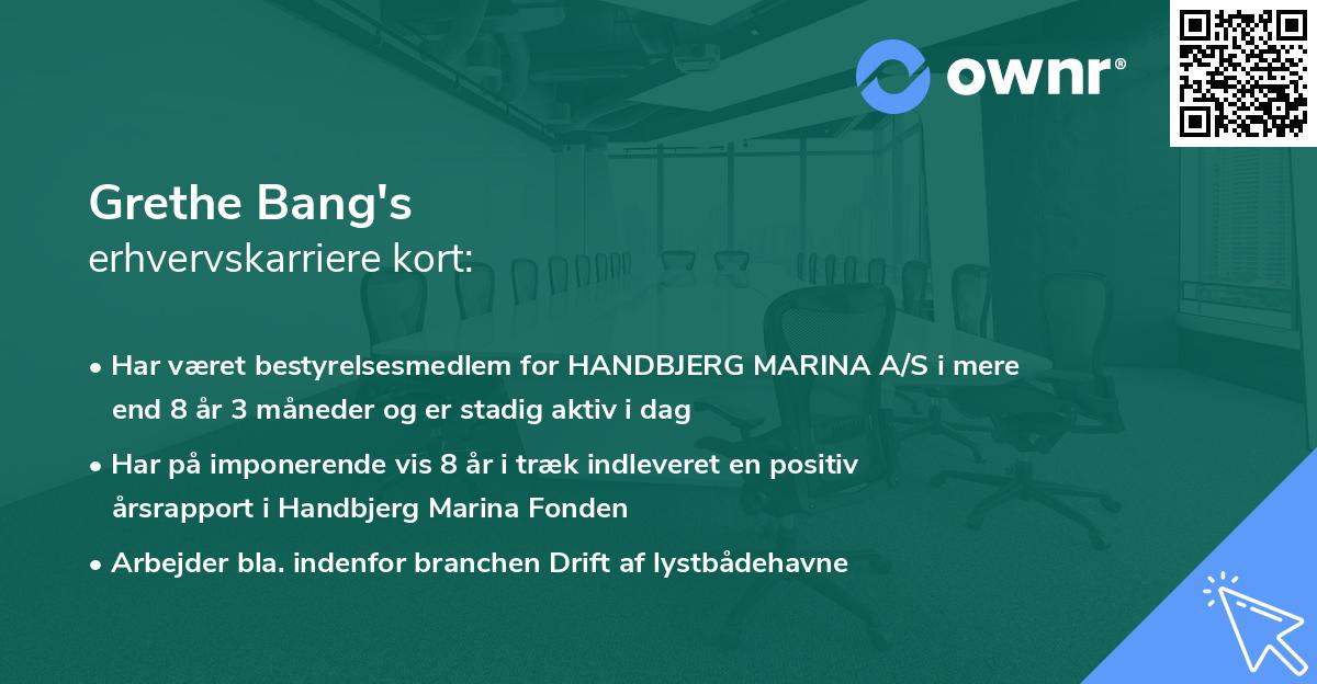 Grethe Bang's erhvervskarriere kort